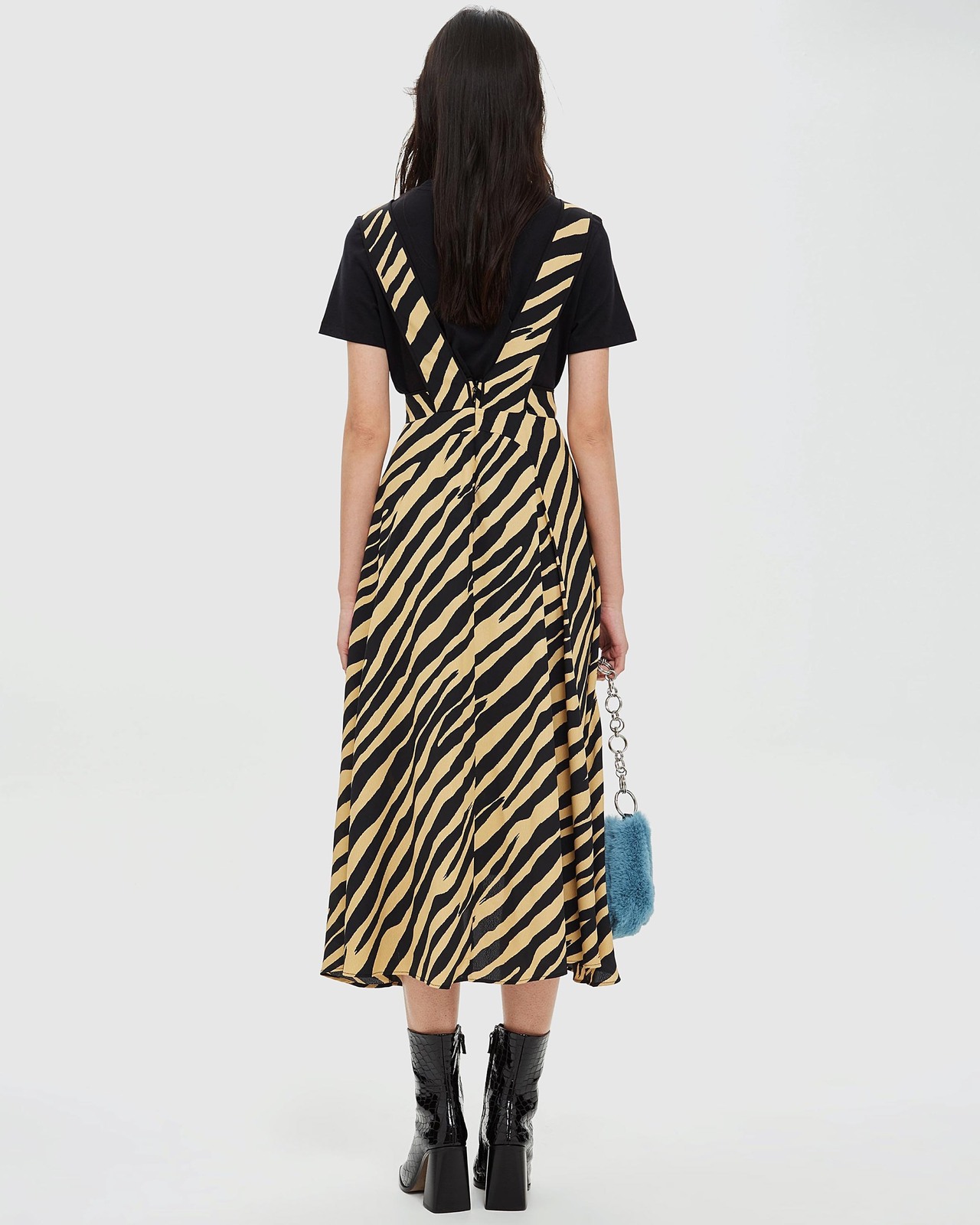 Zebra Print Pinafore Dress