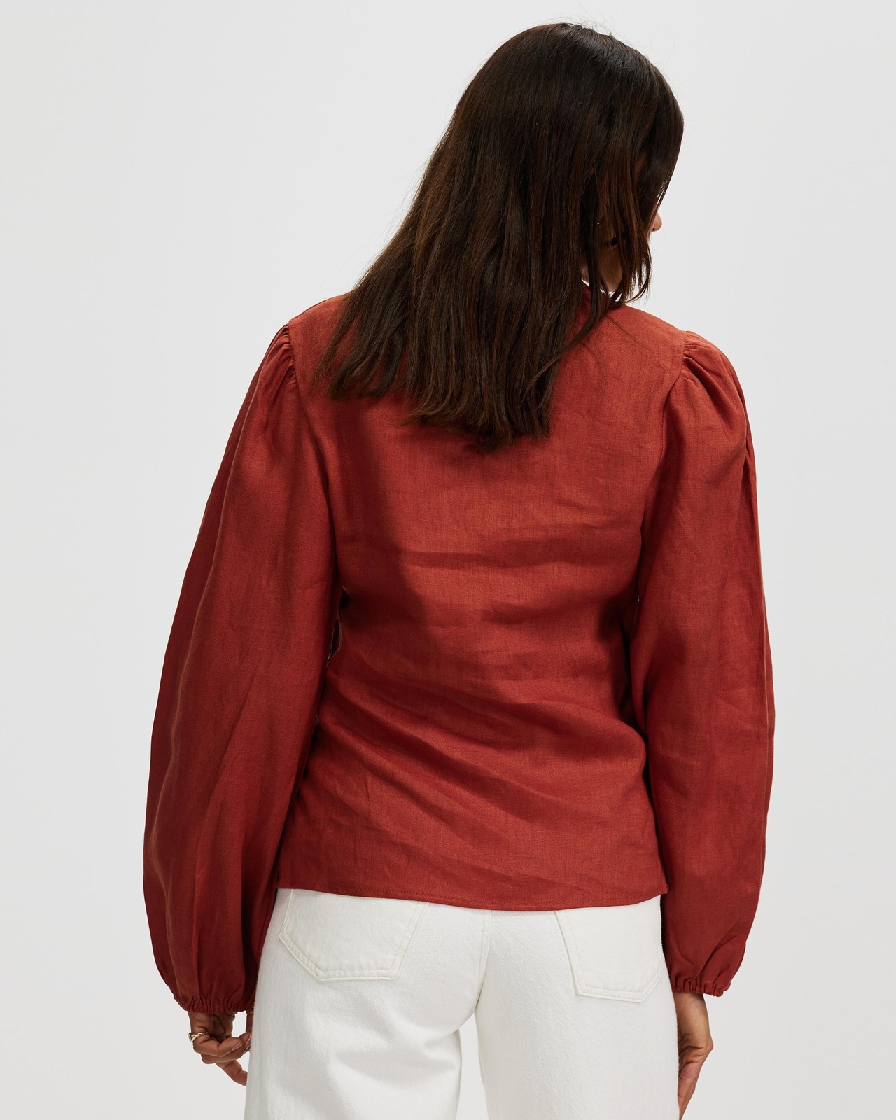 Shirred Linen Top