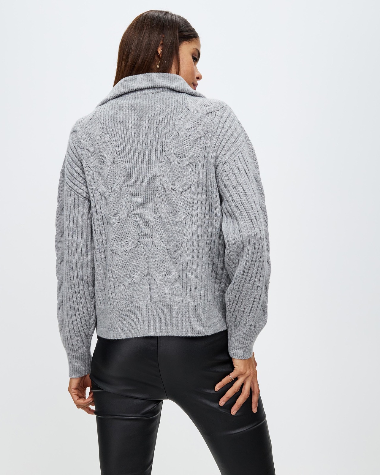 Henley Quarter Zip Cable Knit