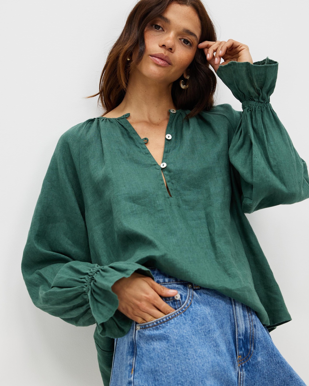 linen smock top