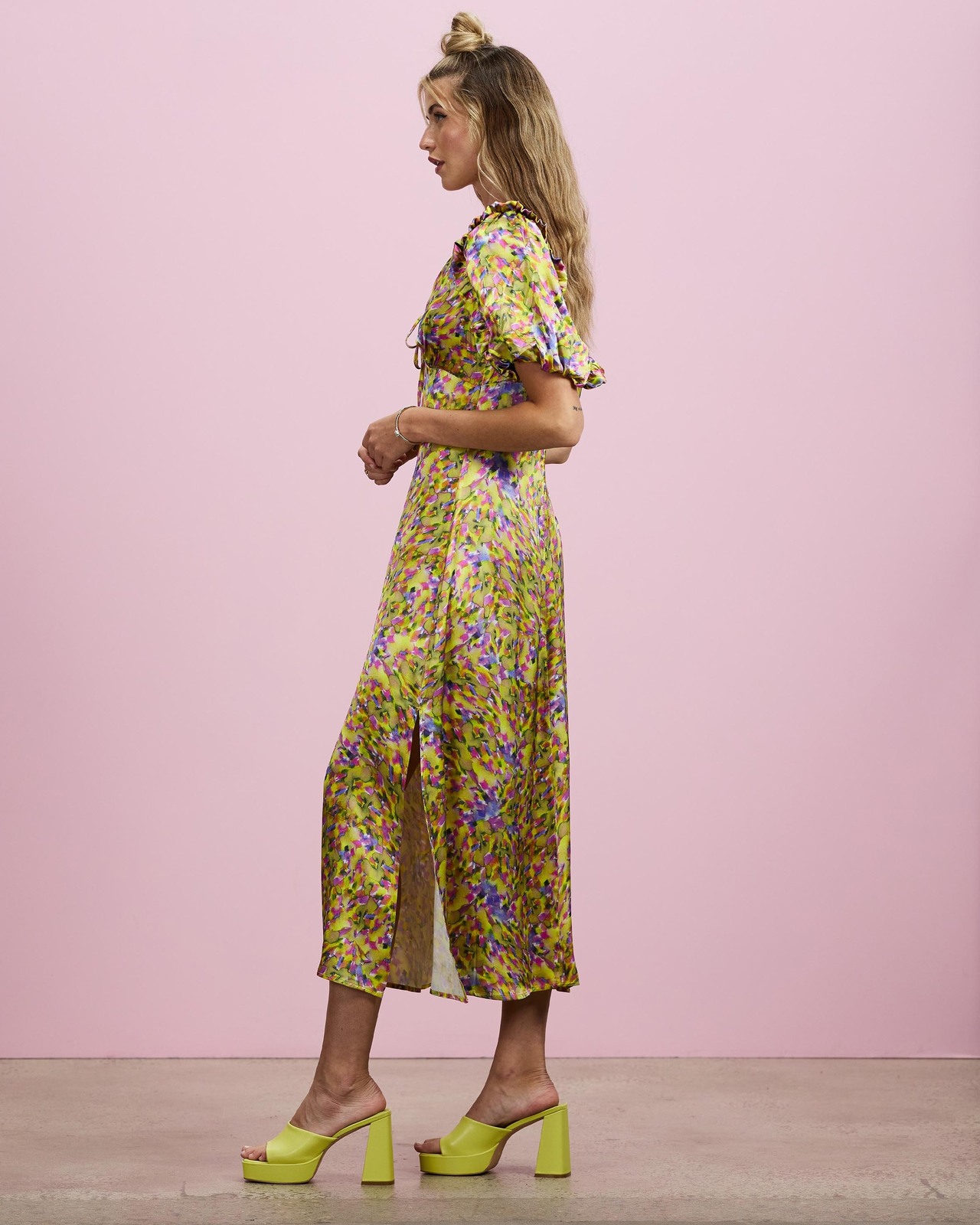 Blurred Watercolour Midi Tea Dress