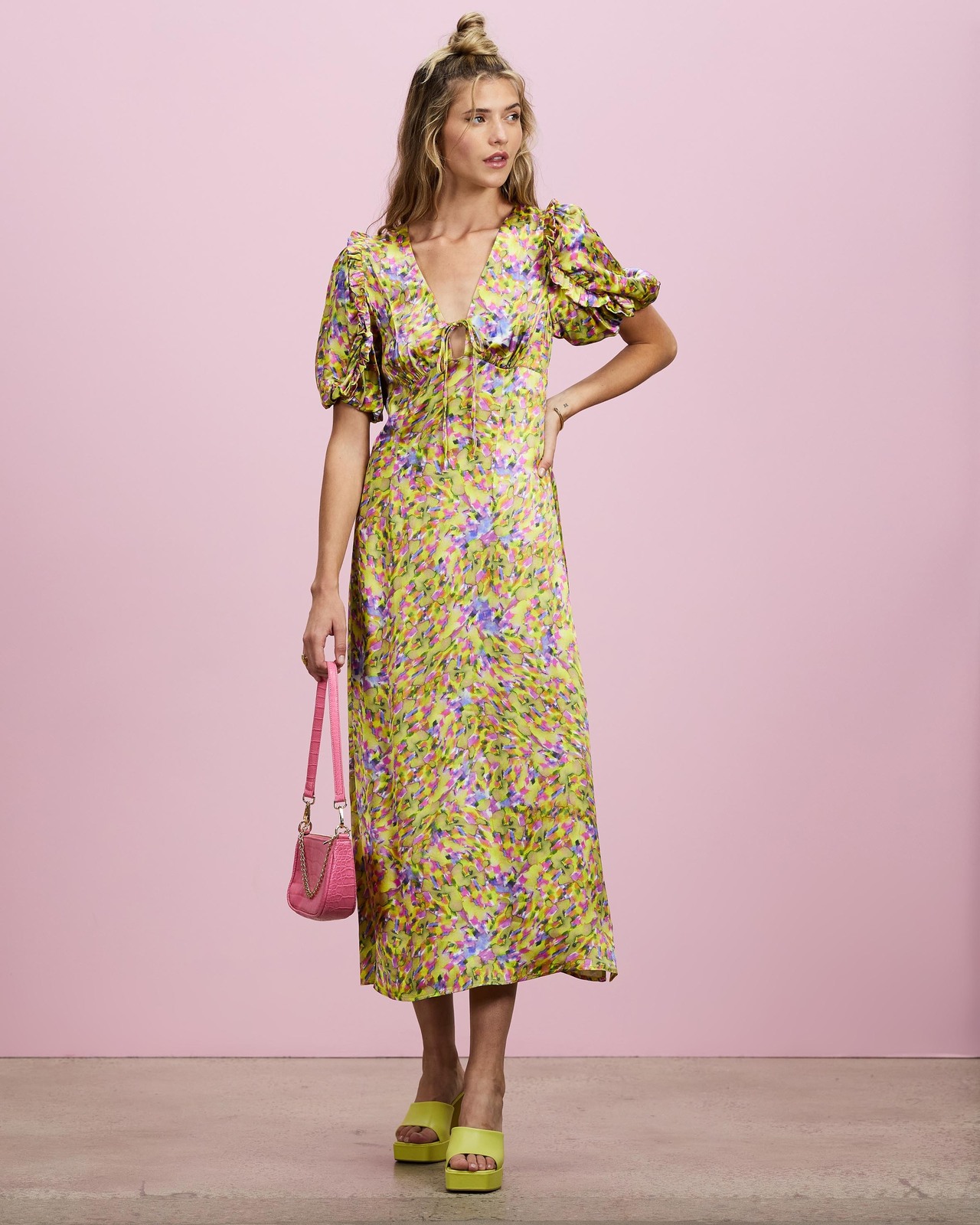 Blurred Watercolour Midi Tea Dress