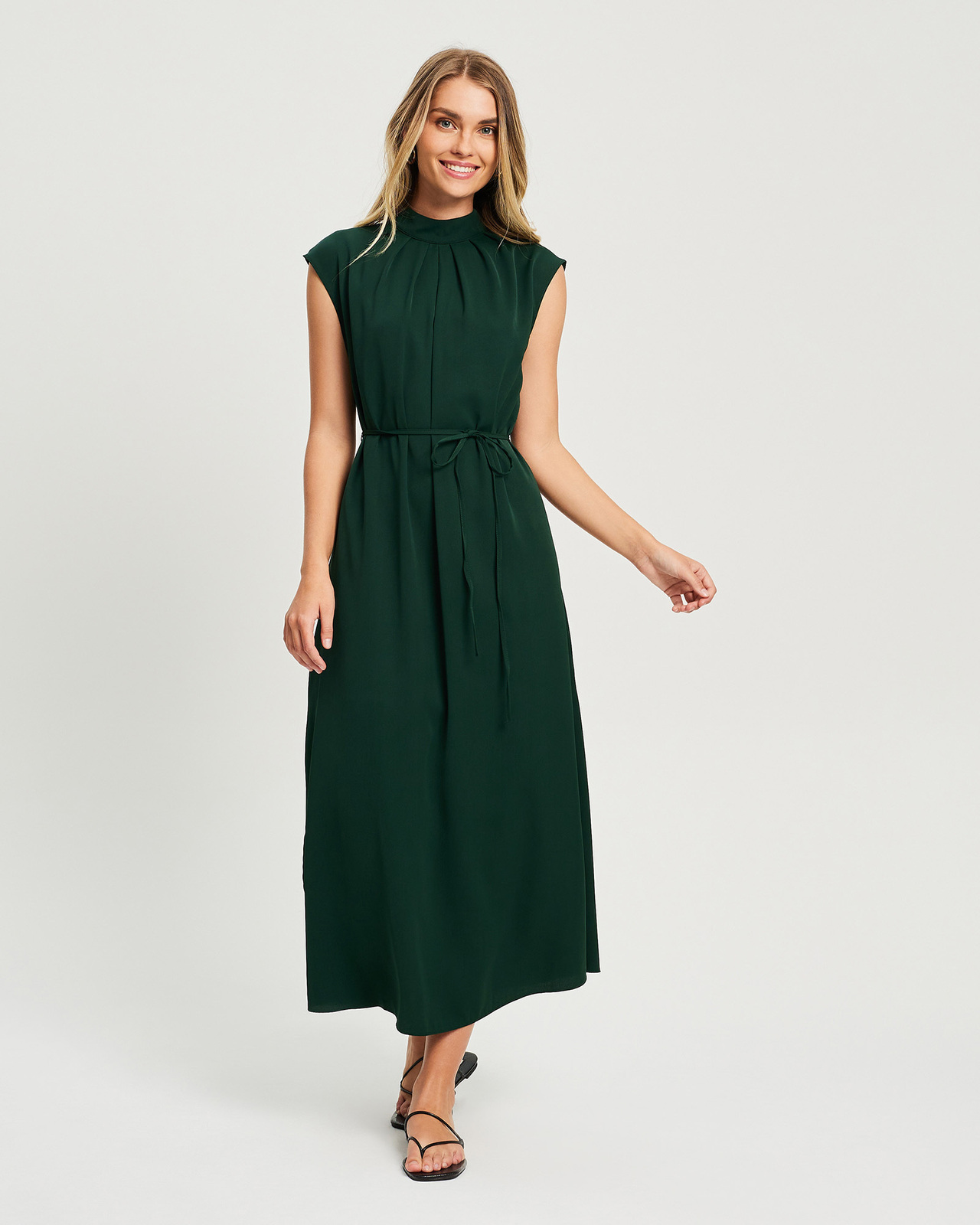 knee length dresses for ladies WILD POPPIES MIDI DRESS
