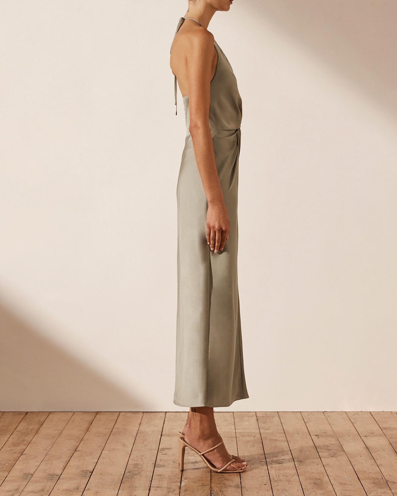 knee length dresses for ladies Oliviera Twist Front Midi Dress | Taffy | Dresses main image 0