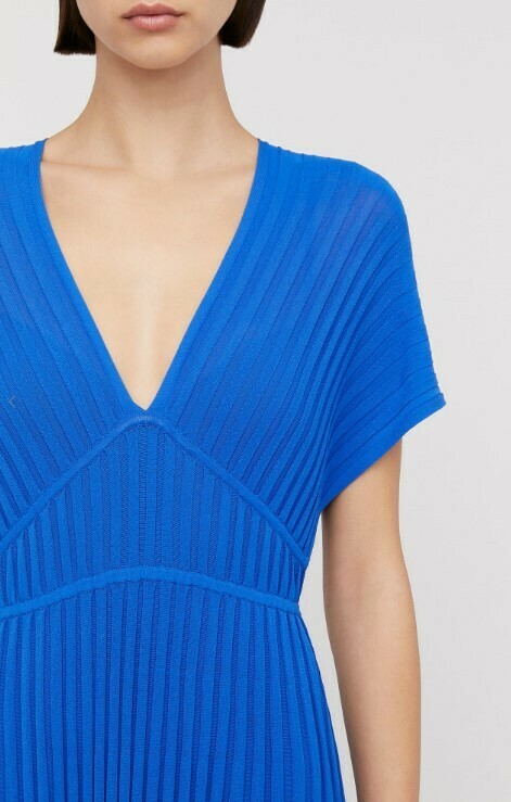 Scanlan Theodore As-new Pleated Rib V Neck Dress Size 8 - AirRobe