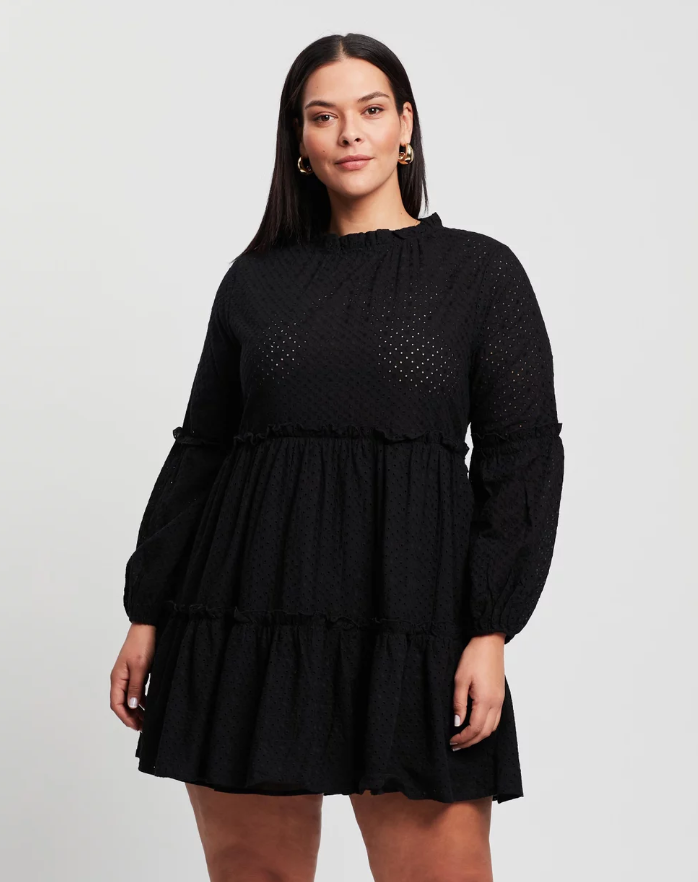mini elegant black dress L'AGENCE Esti Mini Dress In Black