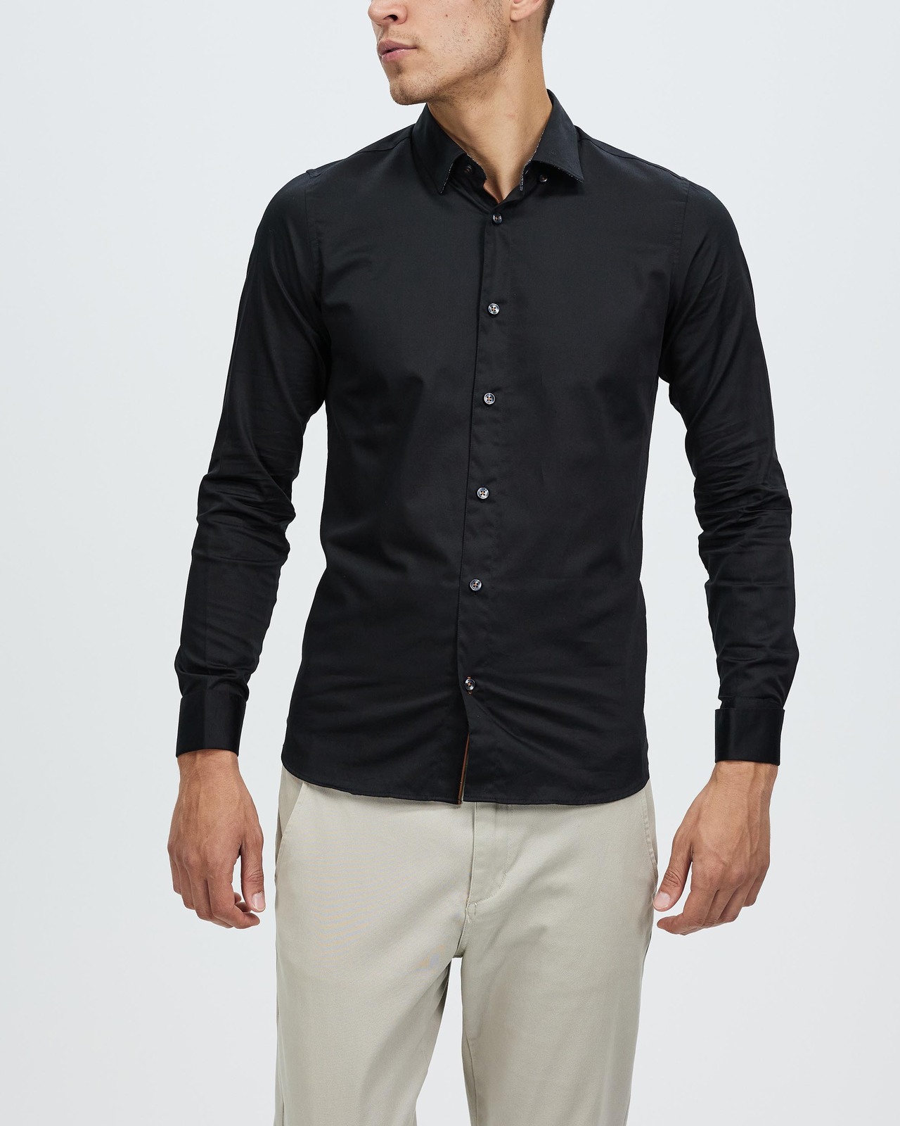 Exon LS Satin Stretch Shirt