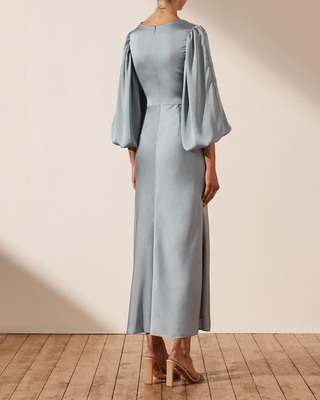 美品✨HYKE TWIST SATIN BALLOON SLEEVE DRESS HYKE【ハイク】TWIST SATIN BALLOON SLEEVE DRESS (16139 Col/ BLACK