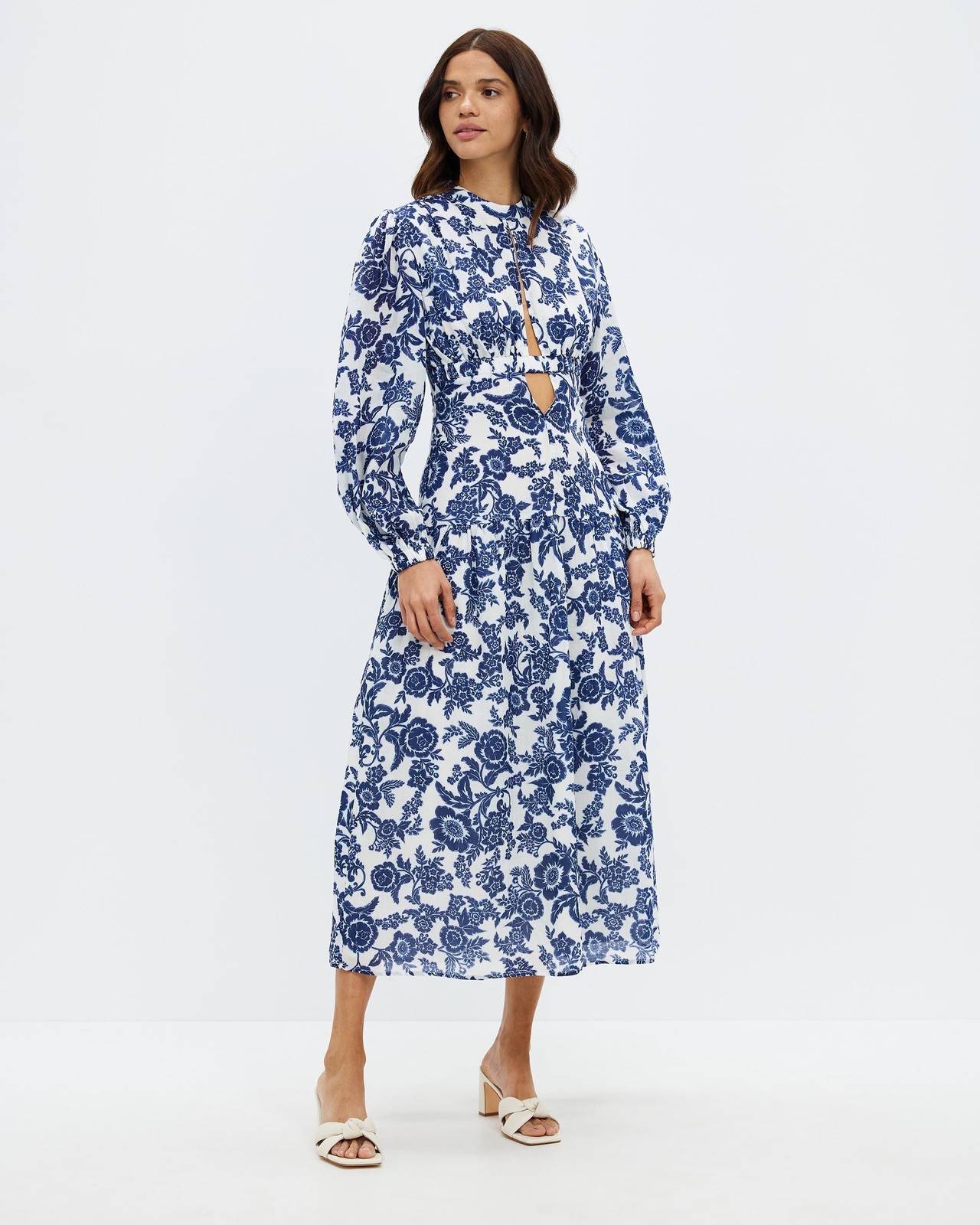 sachin and babi light blue dress Long Sleeve Split Leg Drape Waist Detail Maxi Dress In Burgundy Slinky |  EGO US