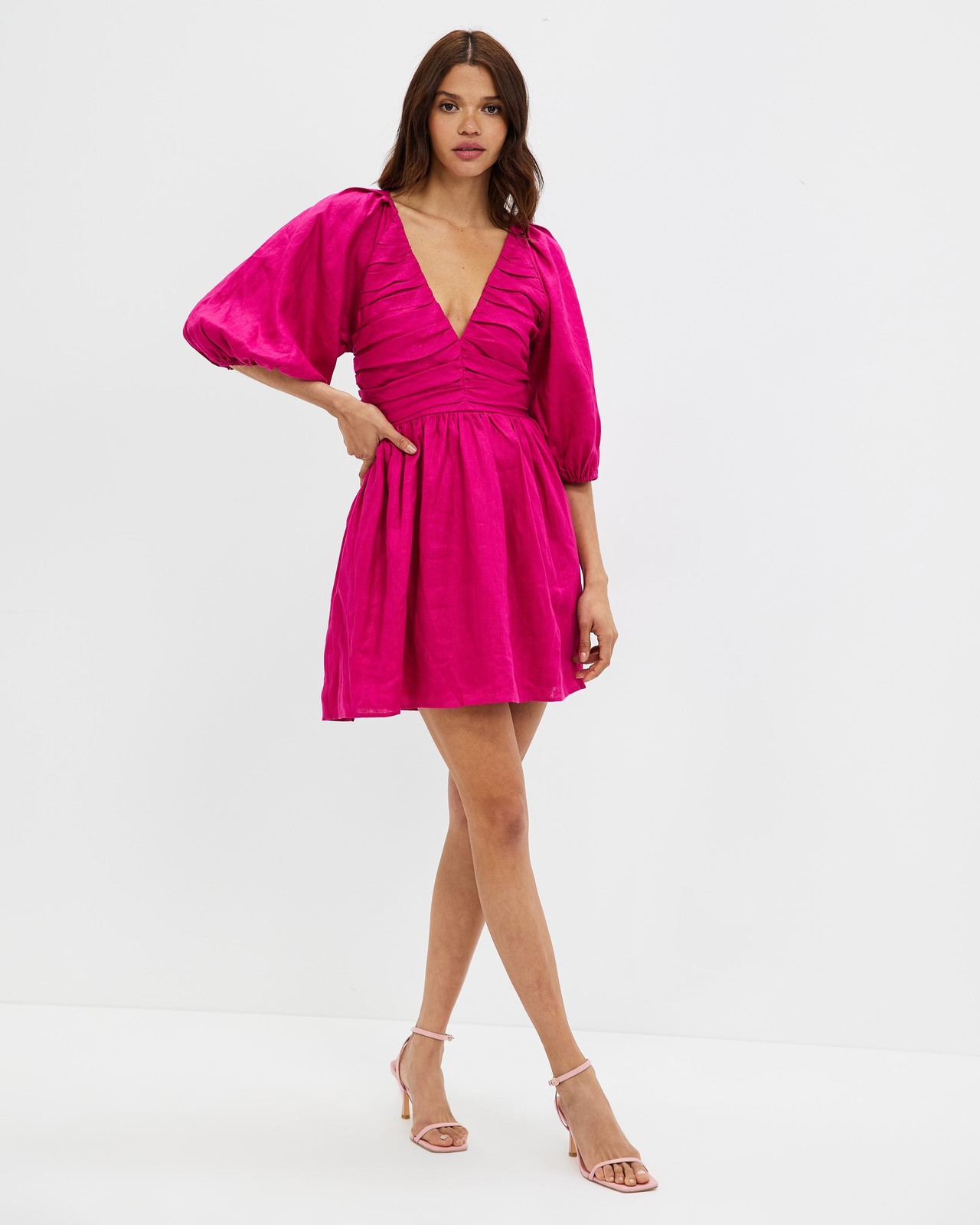 Ruched Bodice Mini Dress