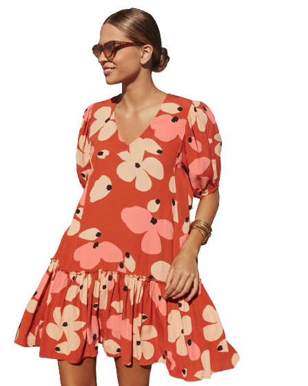 Mister Zimi Rosa Dress in Fire Bloom - AirRobe