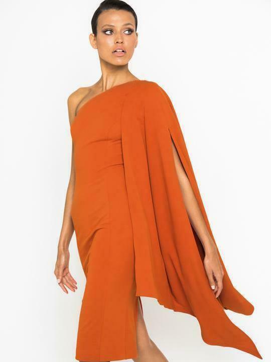 mossman orange dress Hire Allure Midi Dress Orange Print | Mossman