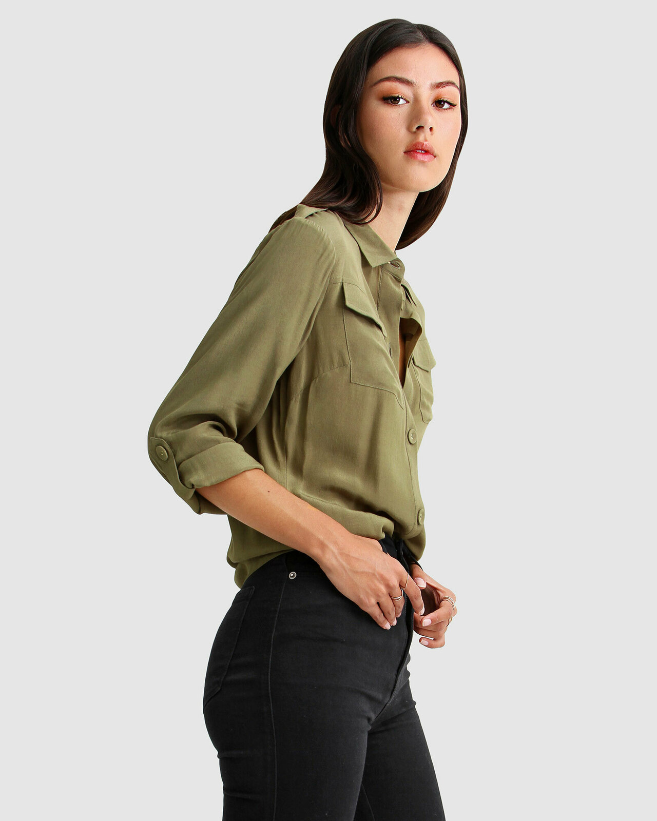 Eclipse Rolled Sleeve Blouse