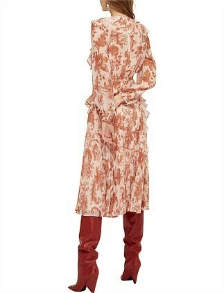 Florence Pleat Midi Dress 