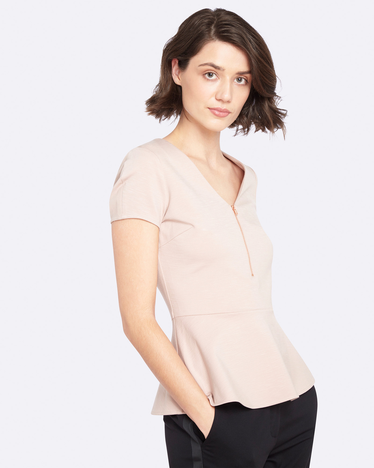 Ivy Peplum Ponti Top