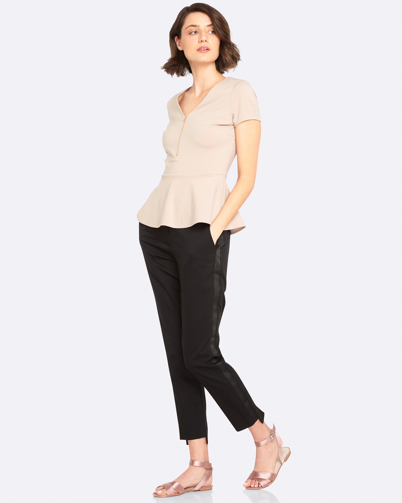 Ivy Peplum Ponti Top