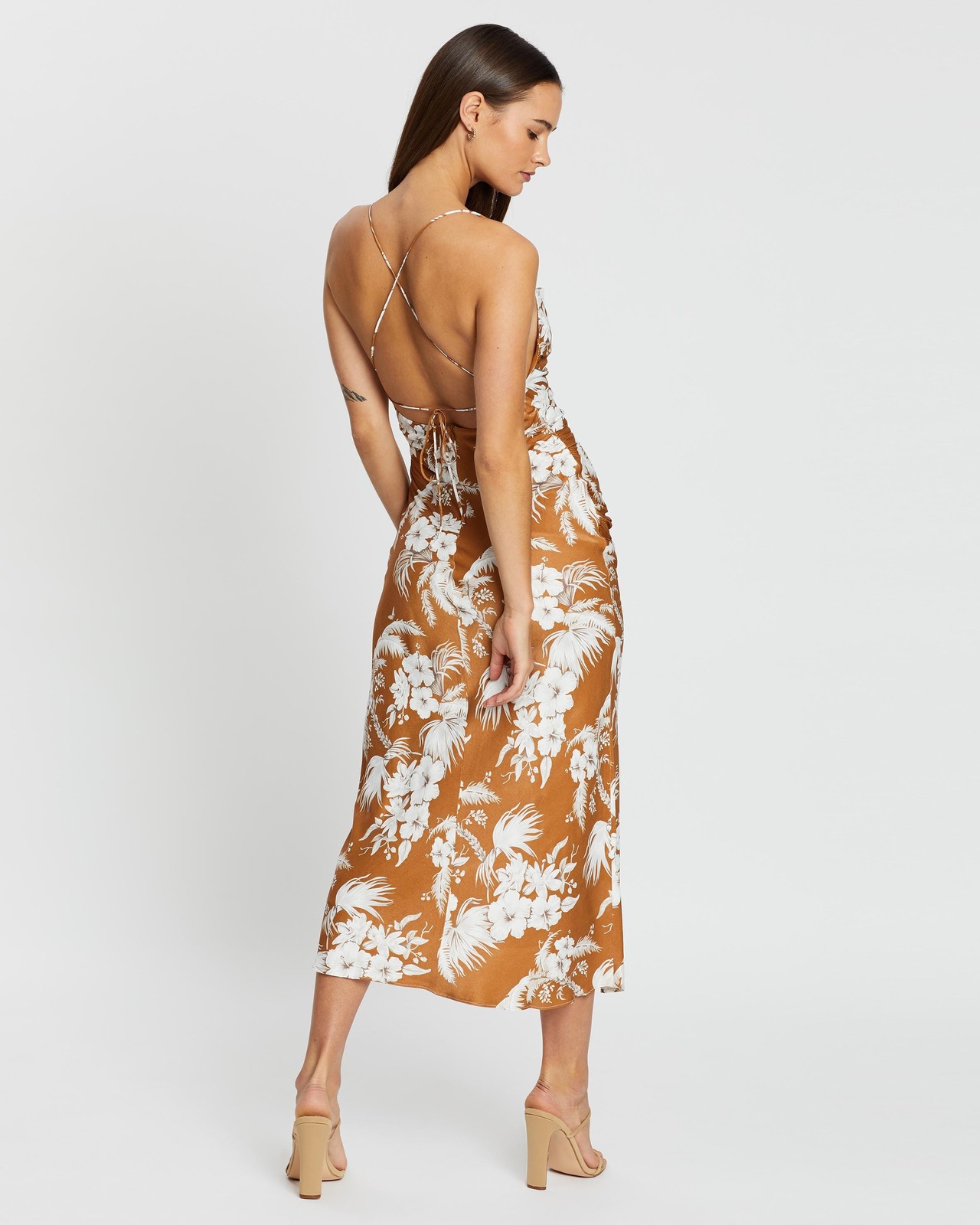 Wescott Ruched Backless Slip Dress