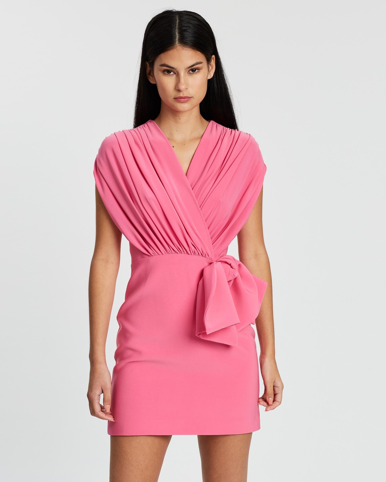 Gloria Bow Drape Mini Dress