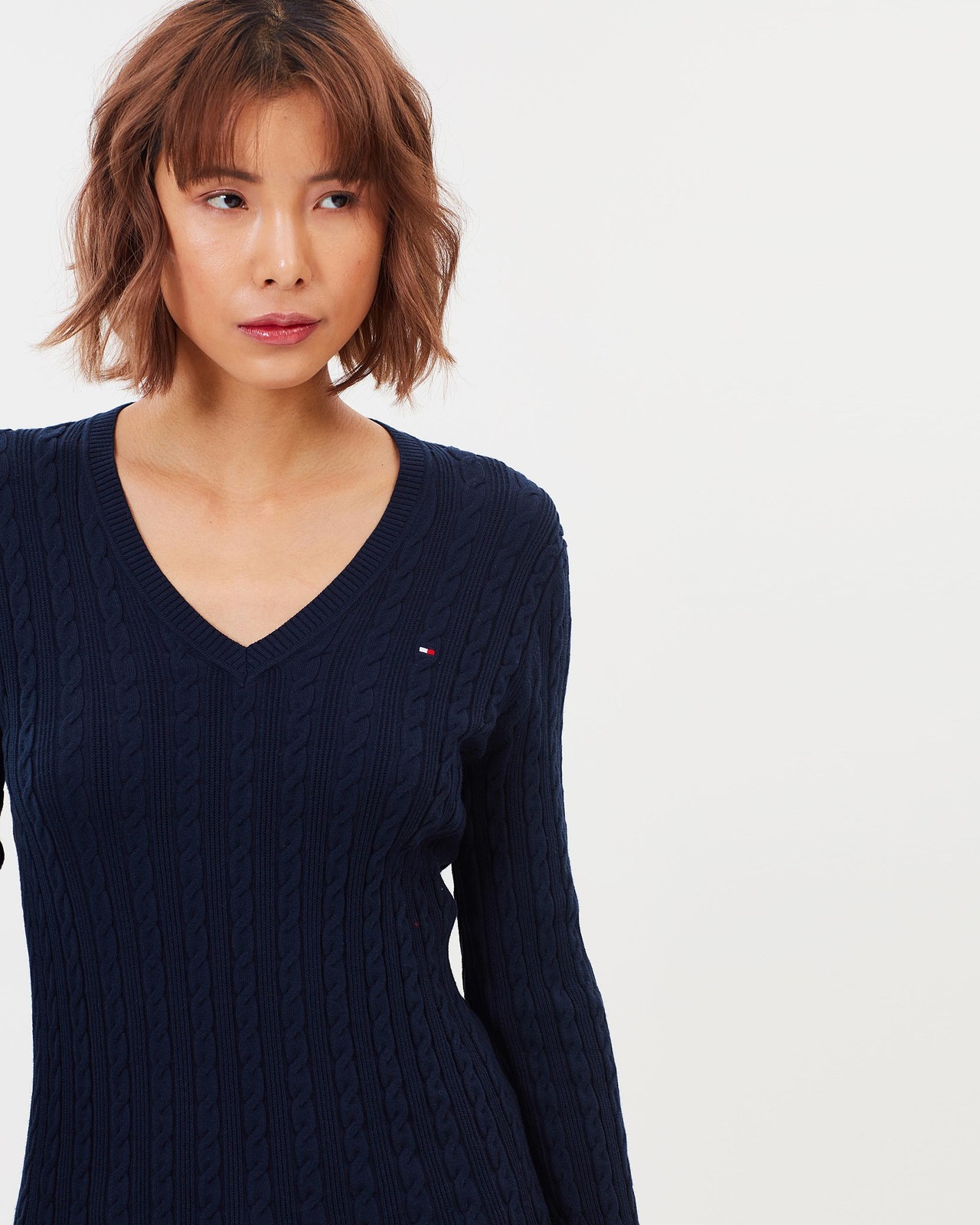Classic Cable V-Neck Knit