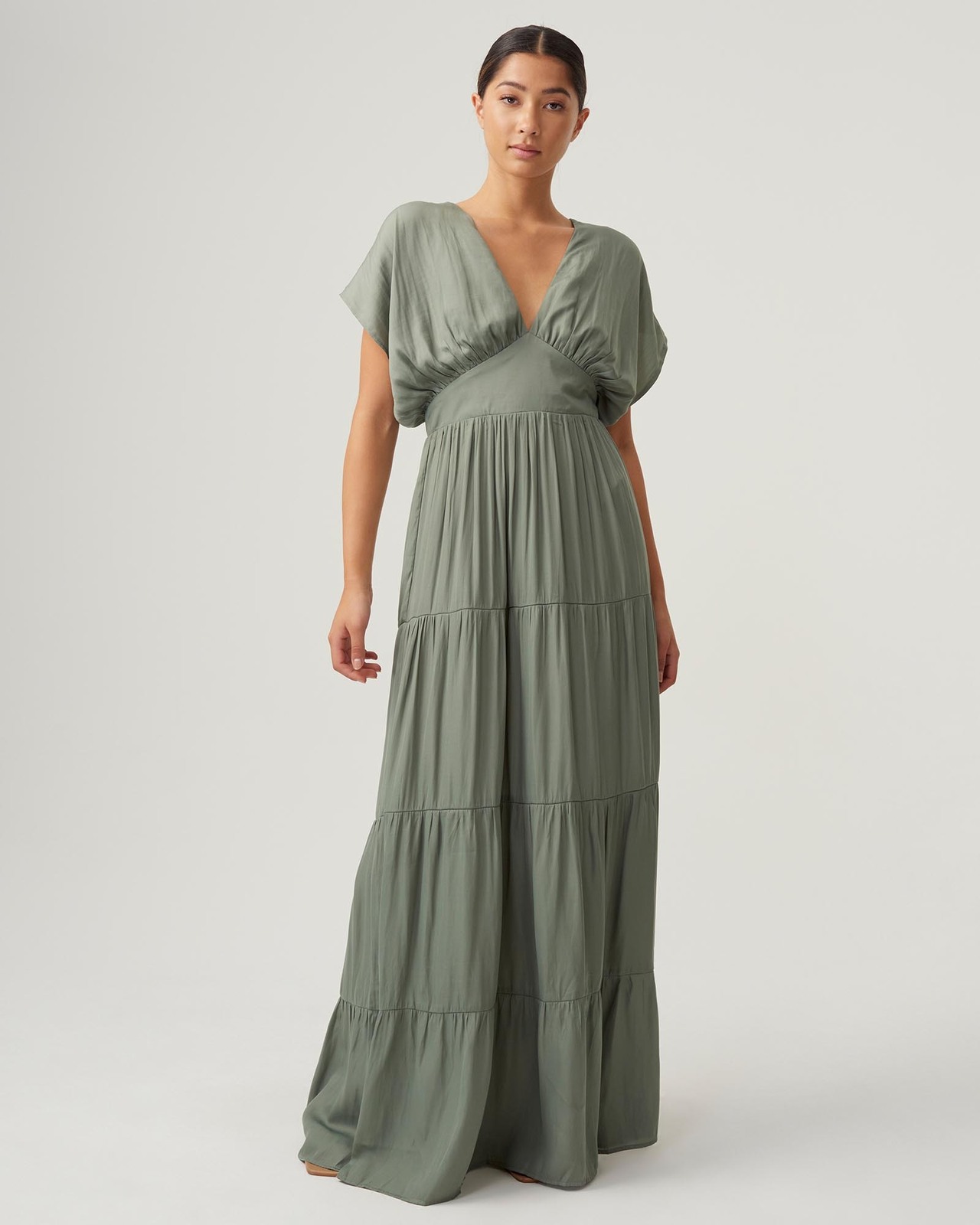 fitted lace wedding dress Ezra Bias Maxi Dress – Retrofete main image 1