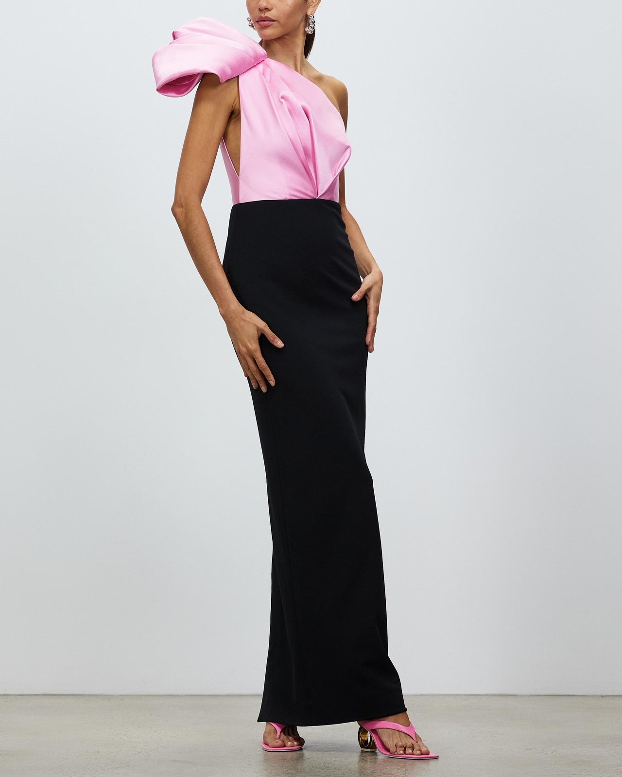 open lace back dress The Lea Maxi Dress in Soft Pink and Black