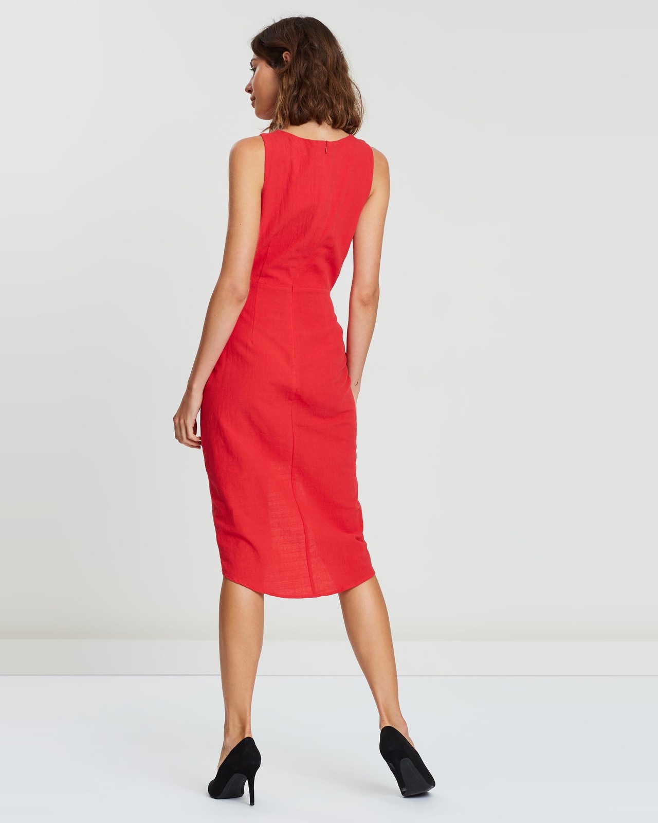 Twist Front Midi Dress