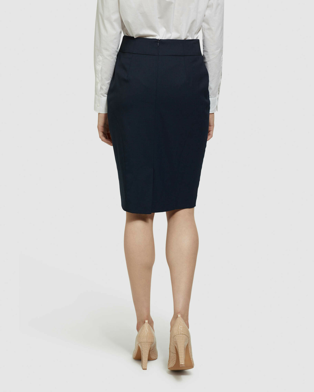 Monroe Wool Stretch Suit Skirt