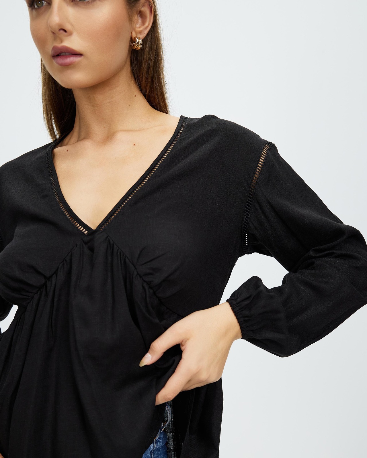 Rayne Linen Blend Smock Blouse