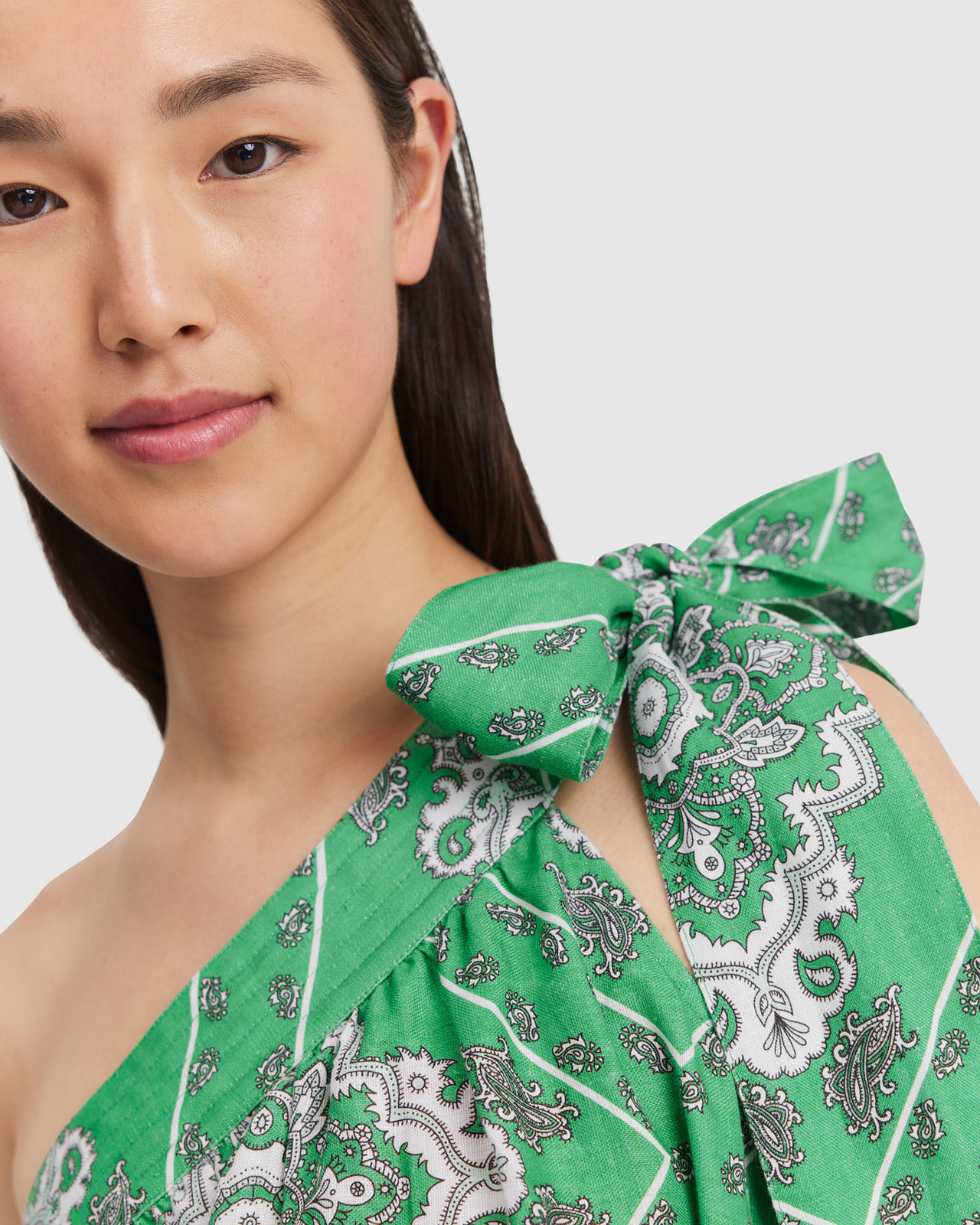 green emerald velvet dress Ciara Emerald Floral Print Shirred Bardot Maxi Dress – BowsBoutiques main image 1
