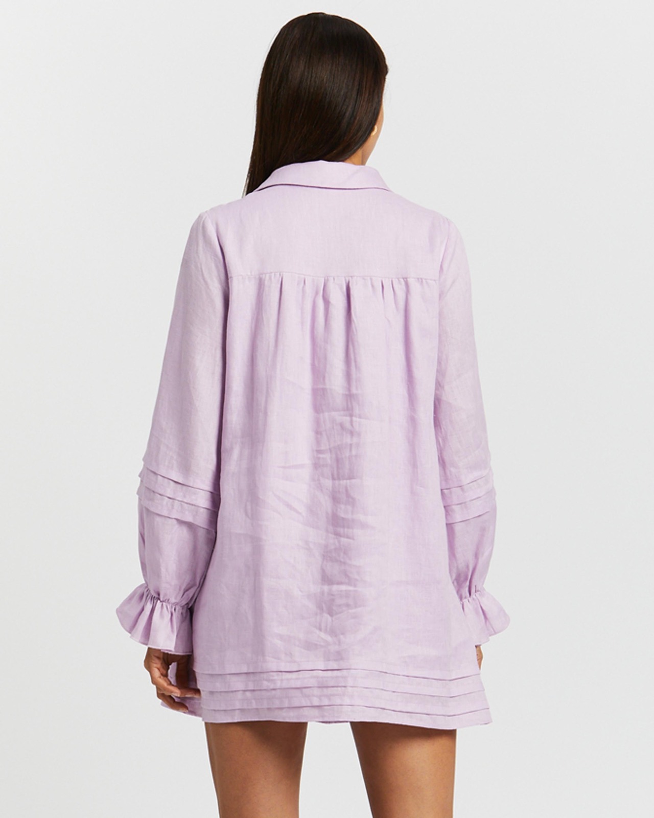 Linen Button Through Smock Dress