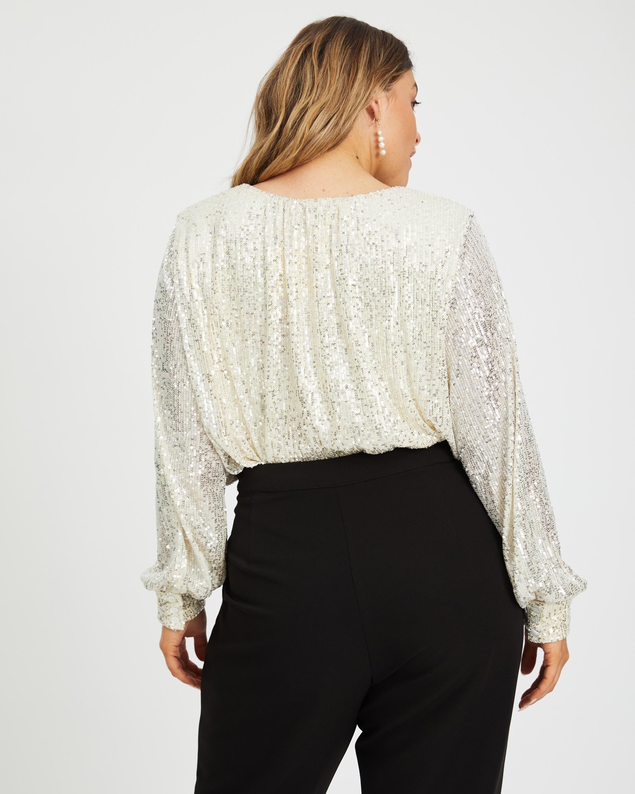 Breanna Wrap Sequin Bodysuit