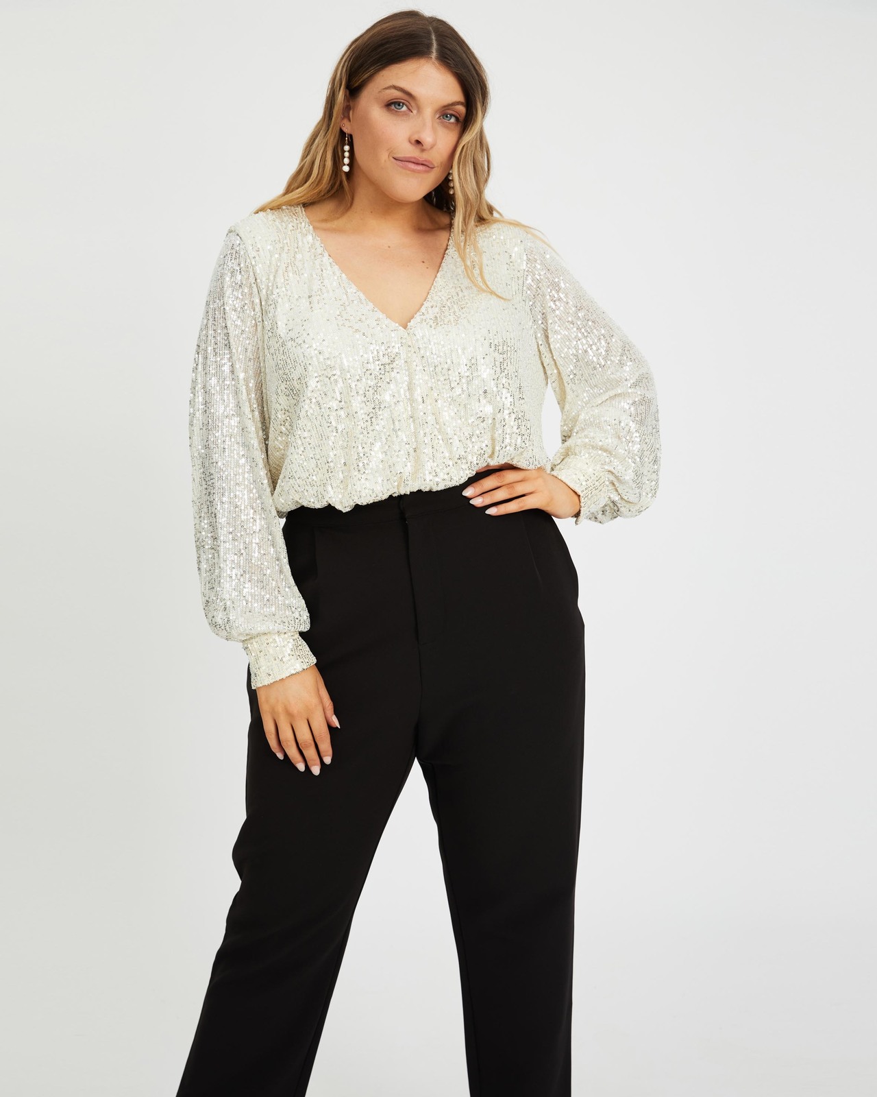 Breanna Wrap Sequin Bodysuit