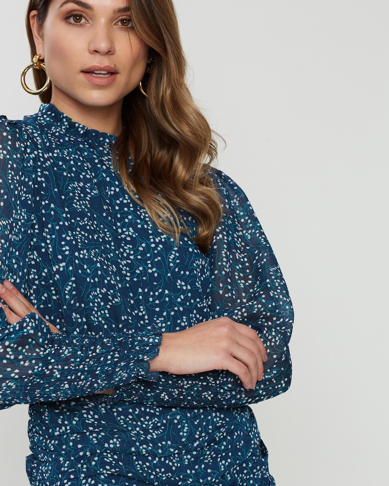Georgie Ruched Sleeve Mini Dress