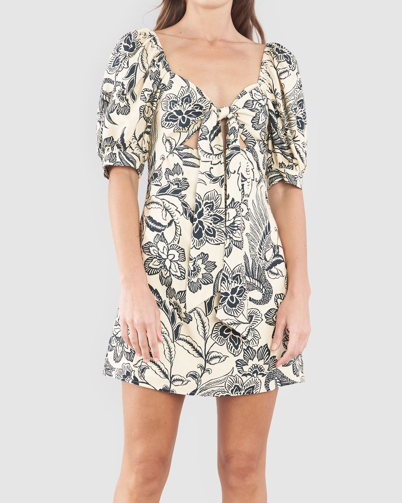 knee length dresses for ladies Ambra Linen Mini Dress – THE INVITE main image 1