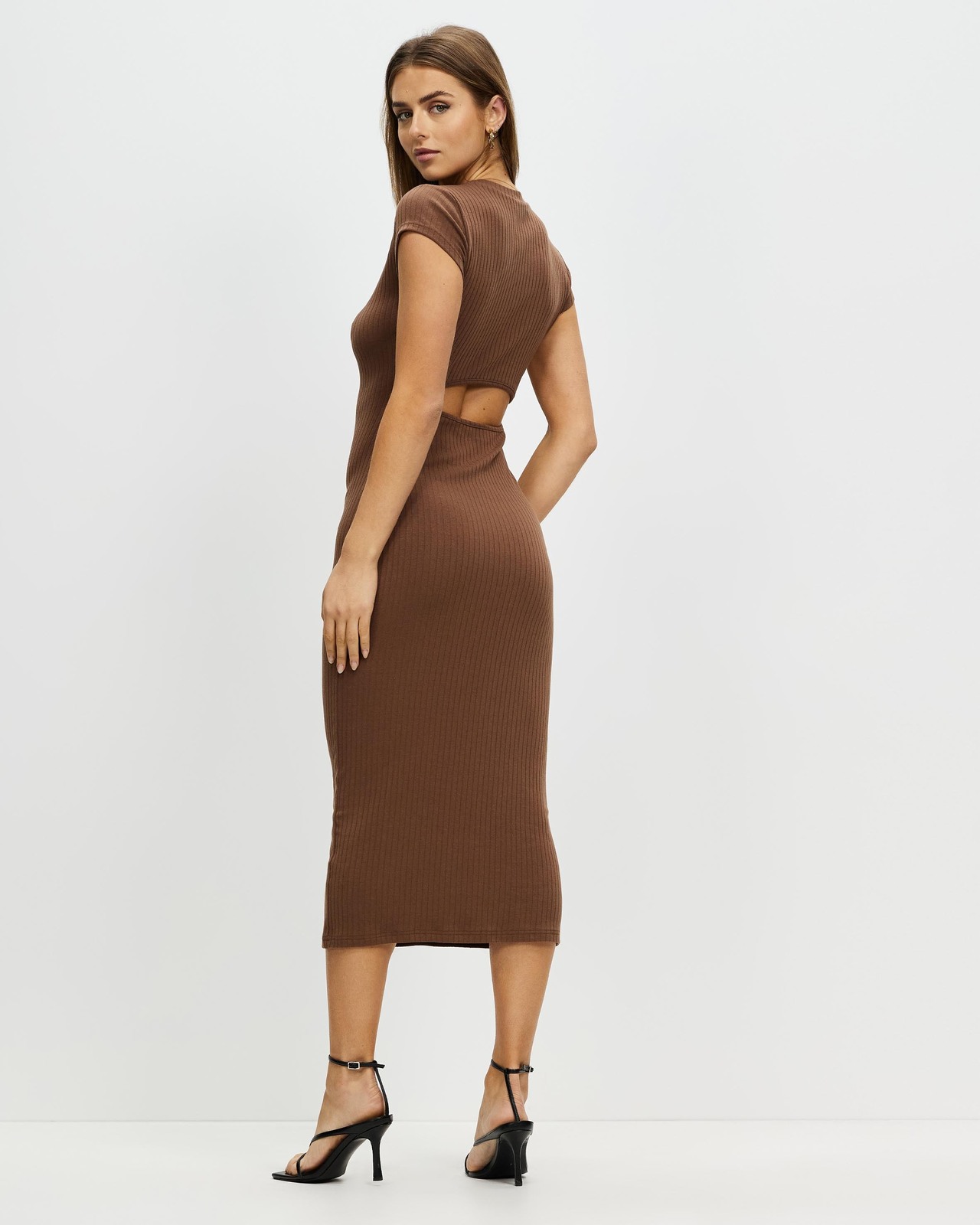 knee length dresses for ladies Adalee Off The Shoulder Bodycon Midi Dress main image 1