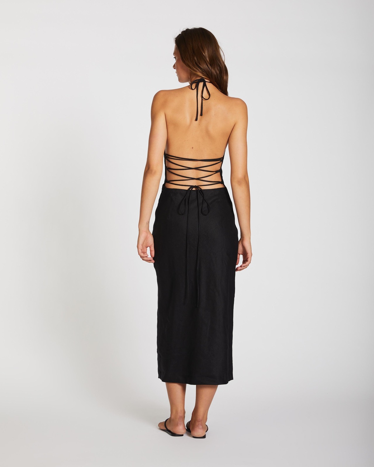 Lover Cindy Linen Halter Dress - AirRobe Lover Cindy Linen Halter Dress - AirRobe