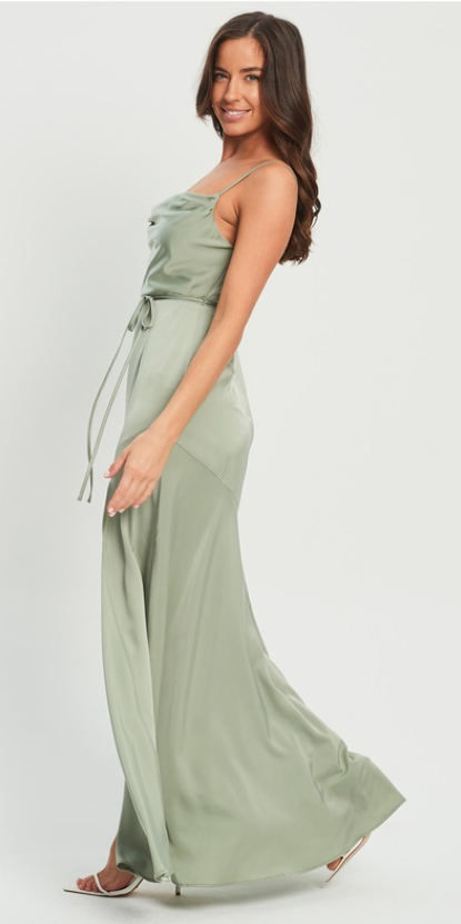slim fit dress slacks Baltic Born Womens Naomi Short Sleeve Maxi Dress | Dark Sage