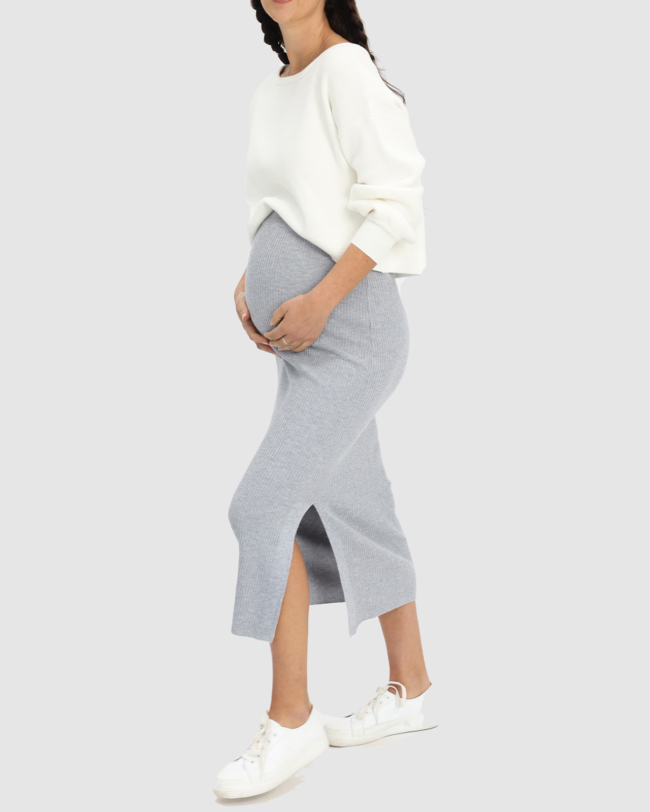 Crop Knit Jumper Winter White