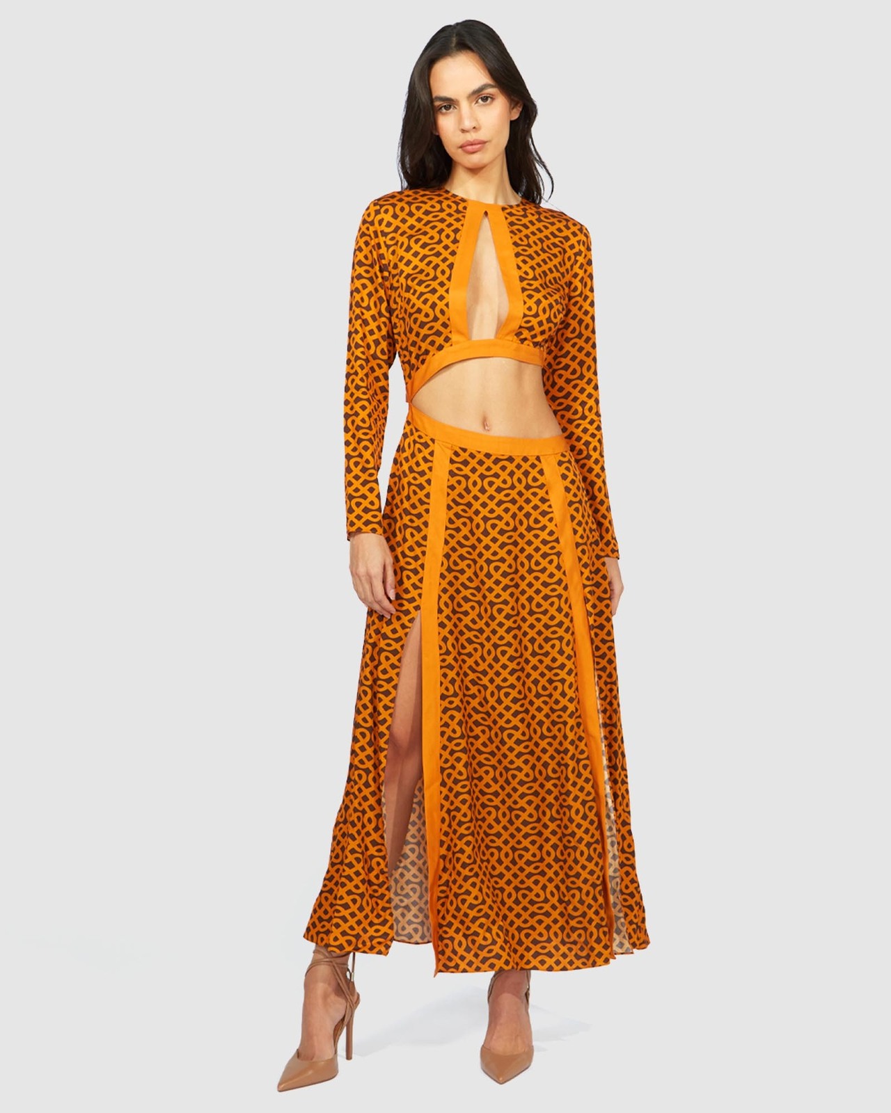 alice mccall orange dress alice McCALL Akima Midi Dress