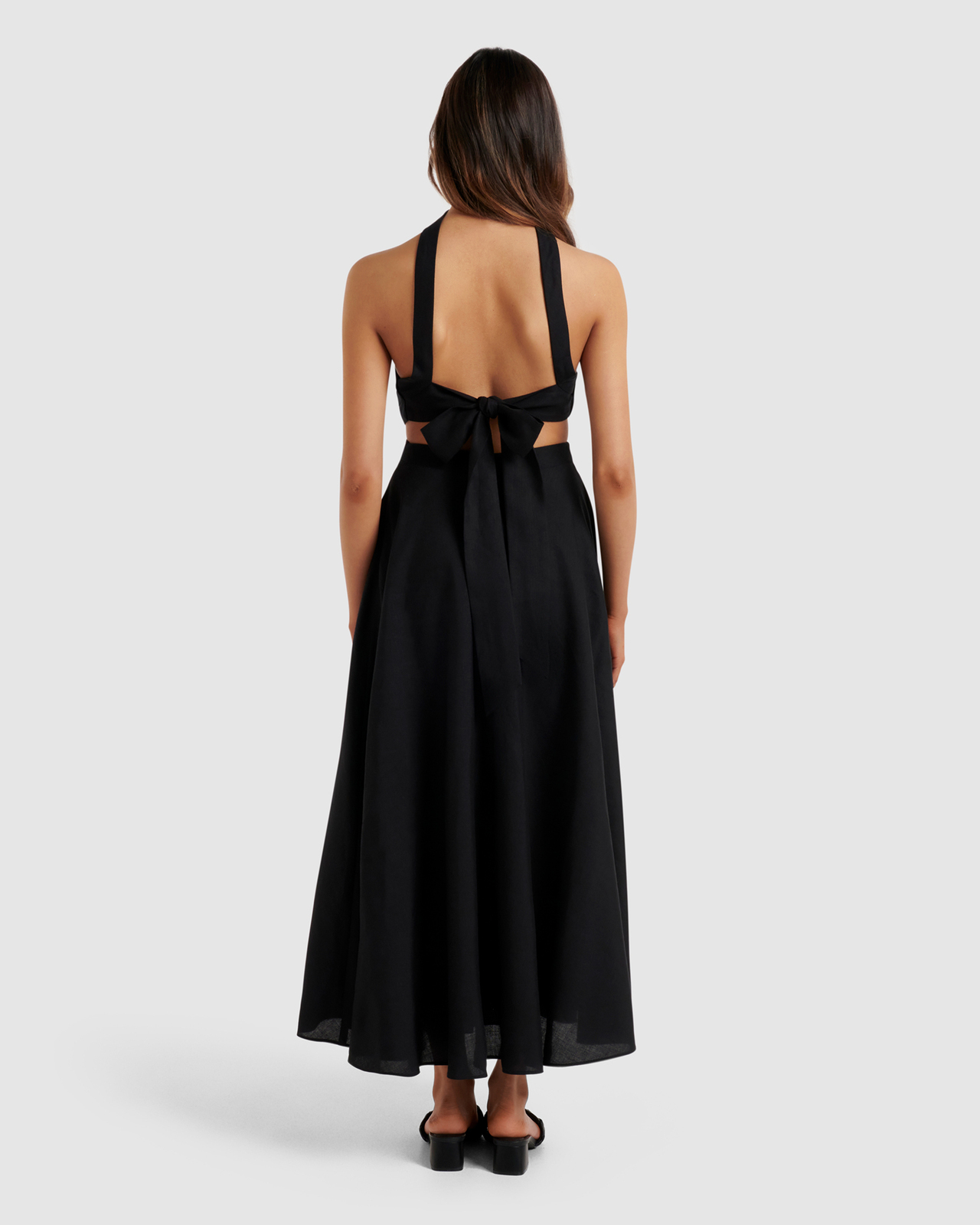 Justine Petite Linen Cross Back Midi