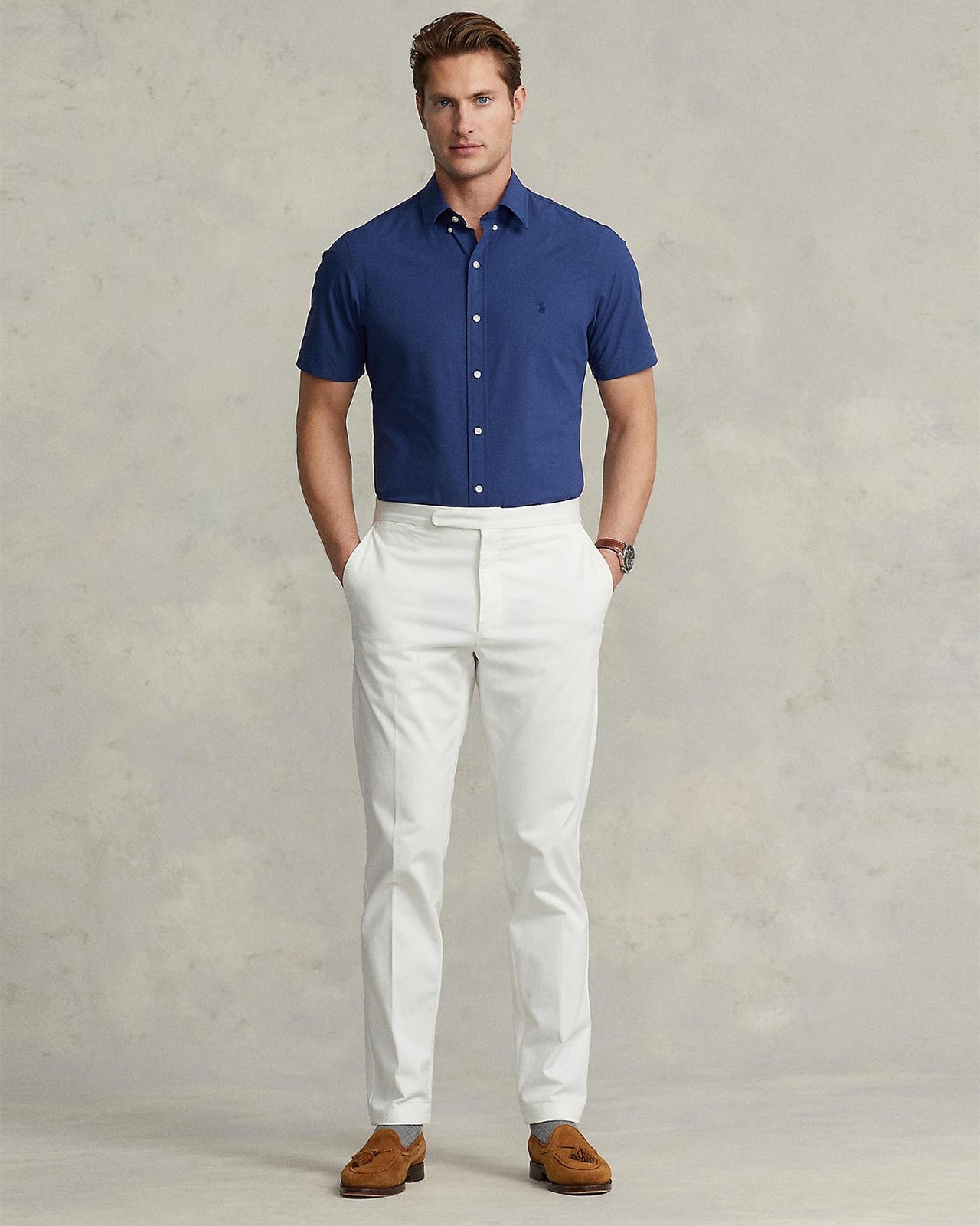 Slim Fit Stretch Poplin Shirt