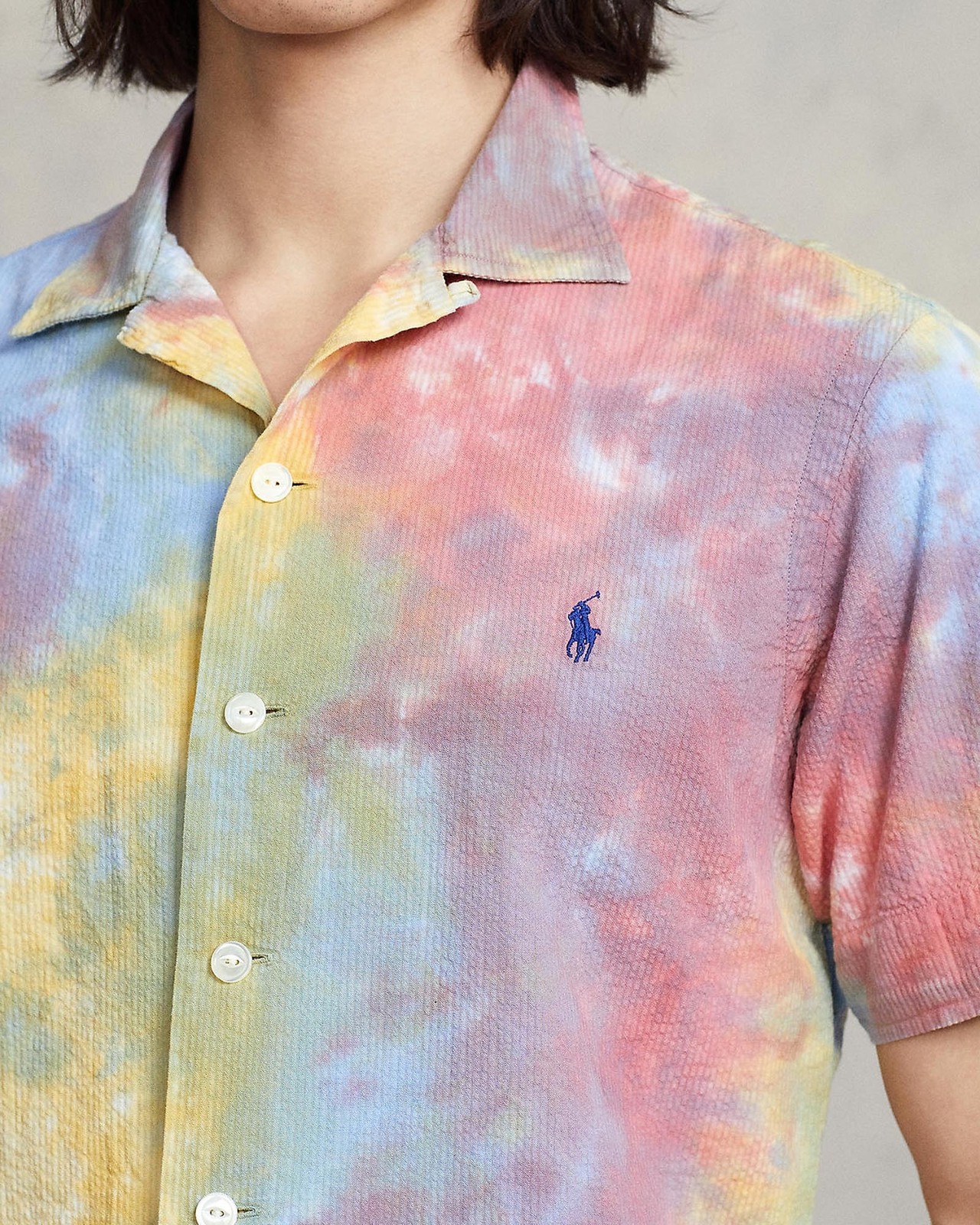 Classic Fit Tie-Dye Seersucker Shirt - THE