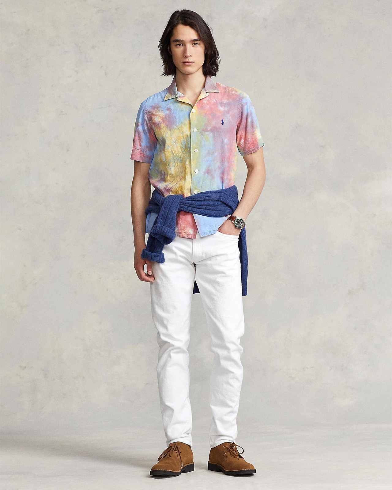 Classic Fit Tie-Dye Seersucker Shirt - THE