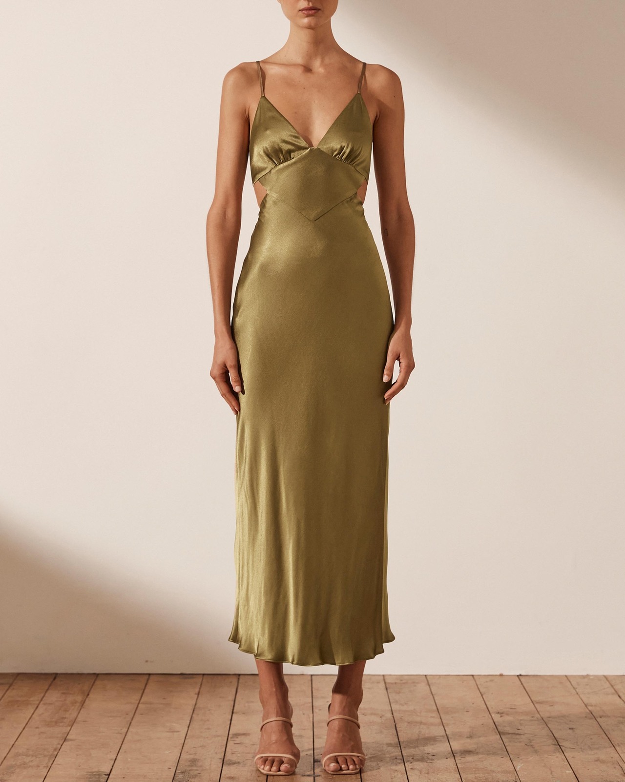 princess polly baby blue dress Charmie Cowl Neck Backless Midi Dress by By Malene Birger main image 0