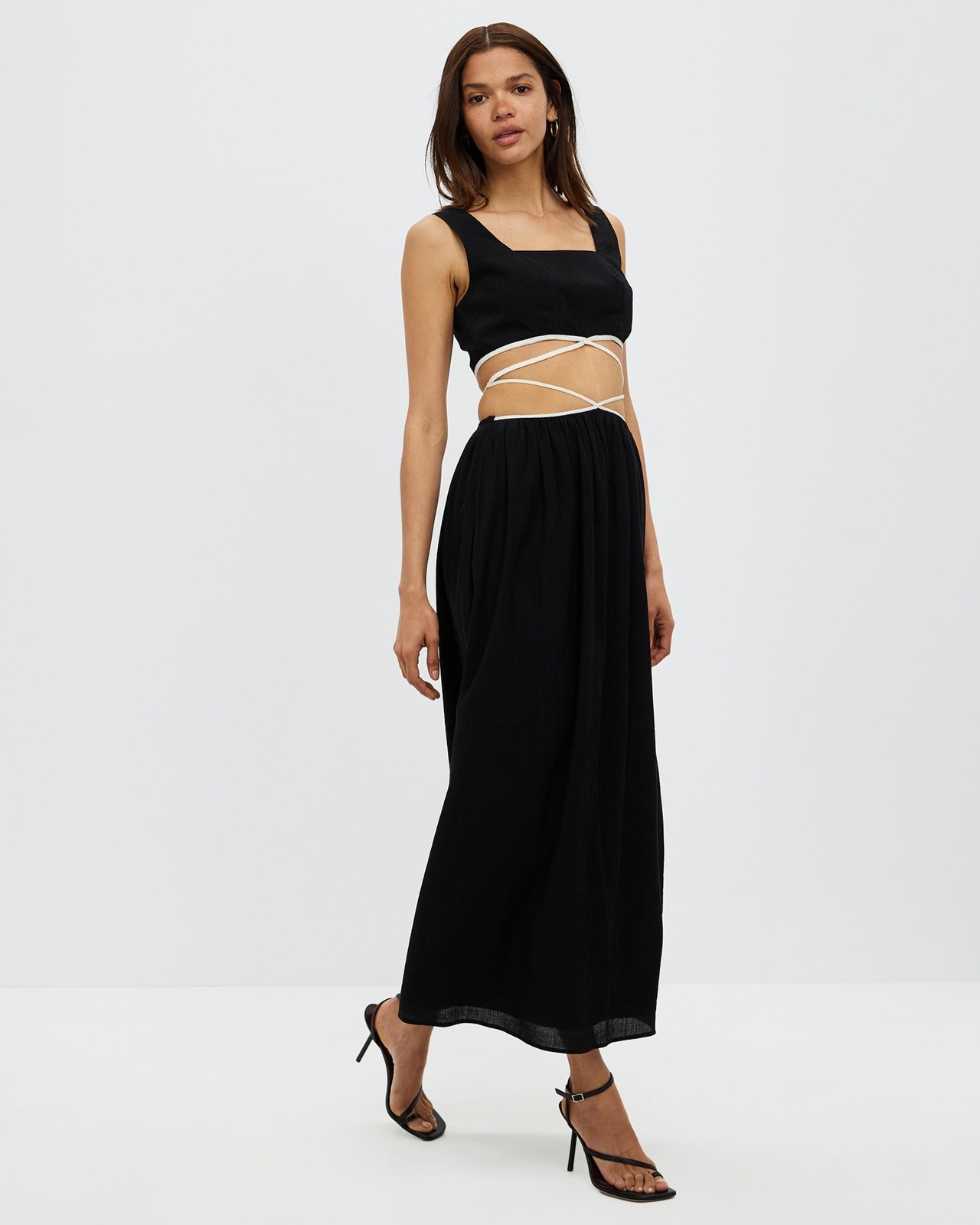Cross Front Crinkle Maxi Dress