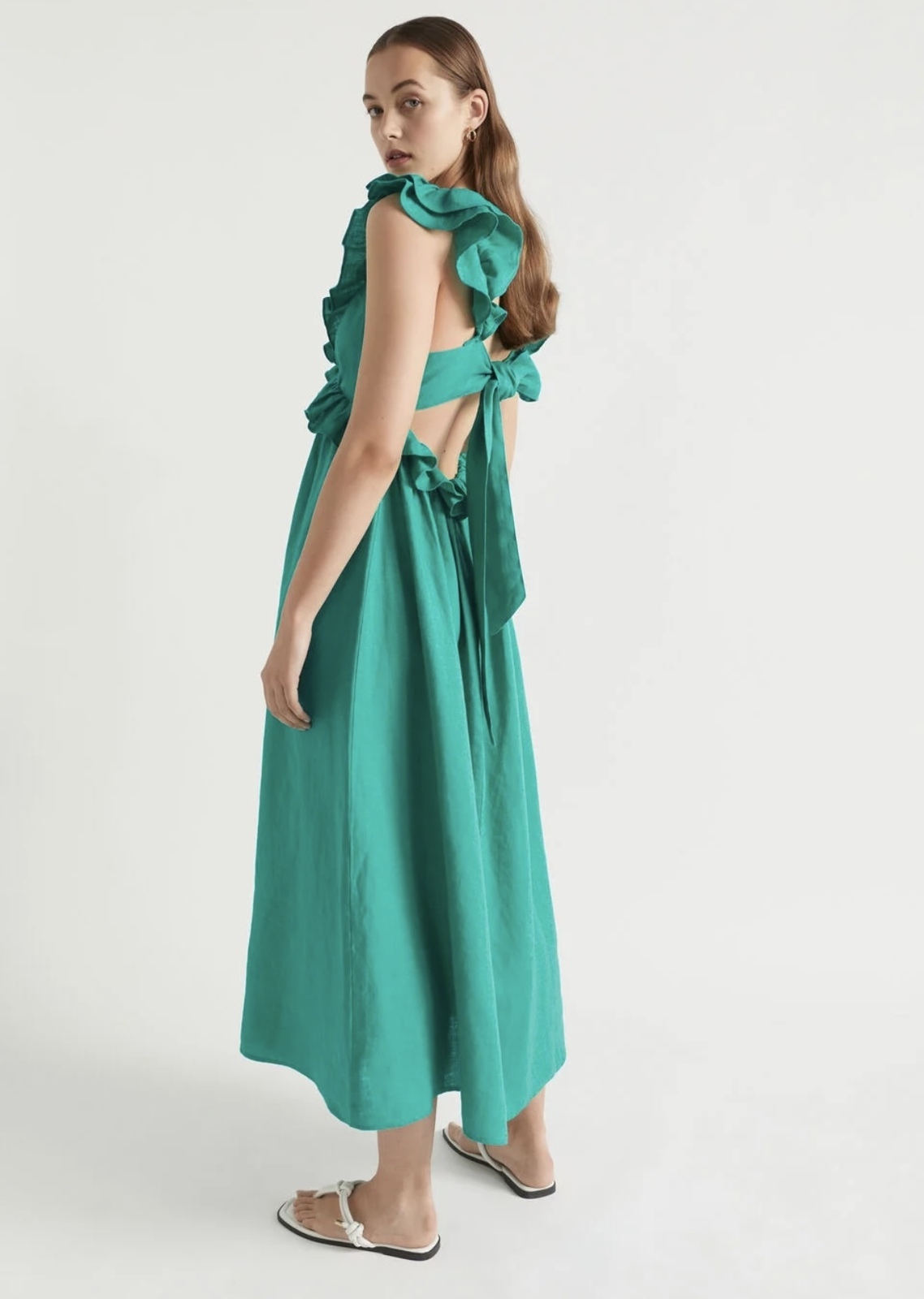 slim fit dress slacks Mustard Seed Ruched Tie-Sleeve Dress main image 0