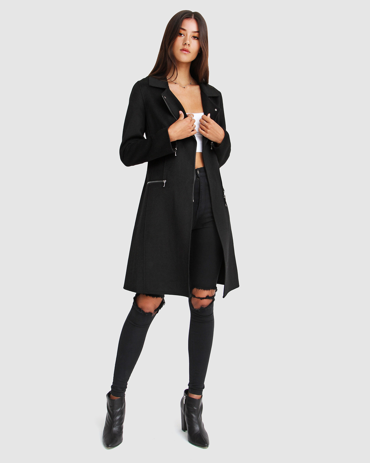 Last Chance Wool Blend Moto Coat
