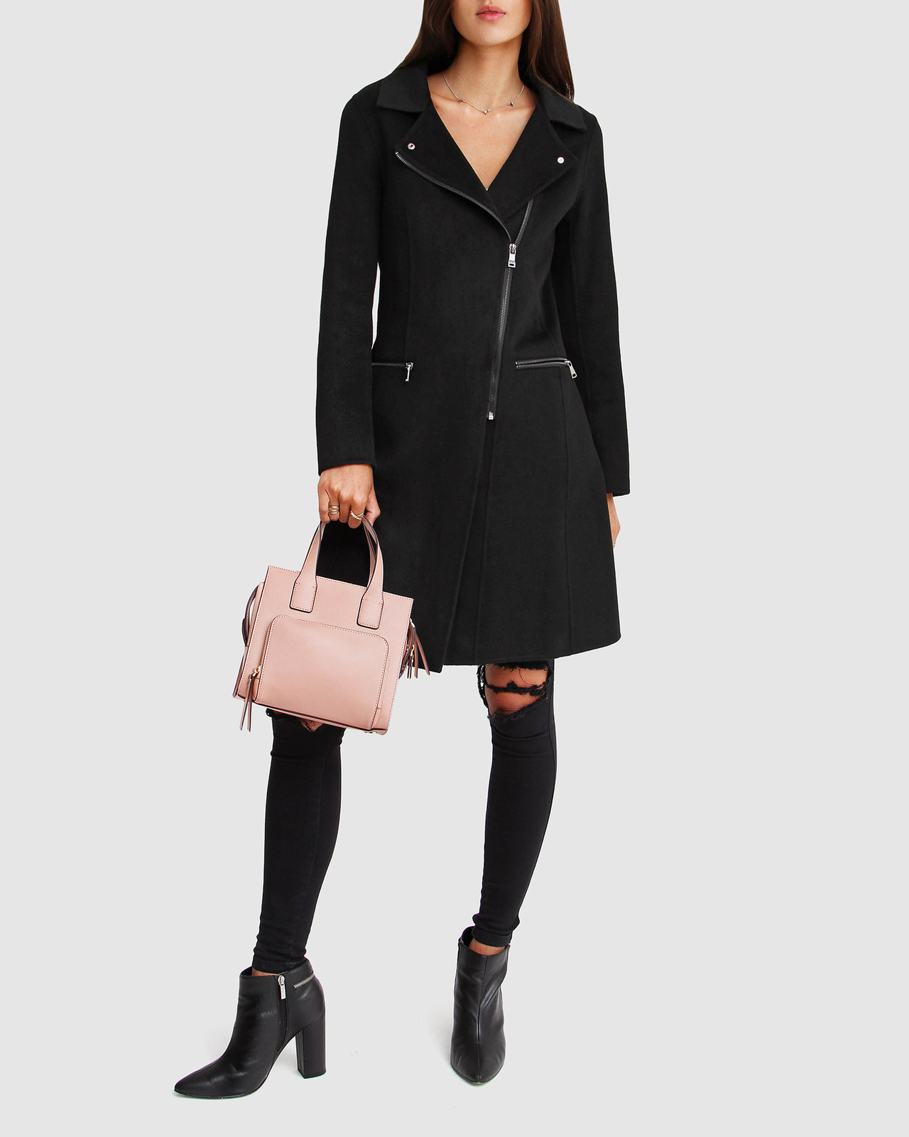 Last Chance Wool Blend Moto Coat