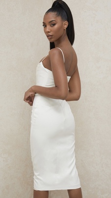House of CB Anja satin corset dress ivory - AirRobe