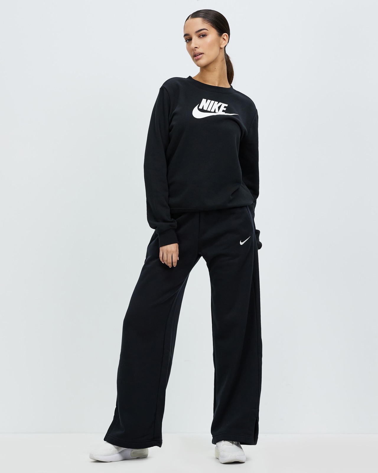 Sportswear High-Waisted Wide Leg Fleece Track Pants